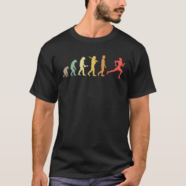 Running Evolution Retro Gift For Runners  T-Shirt (Front)