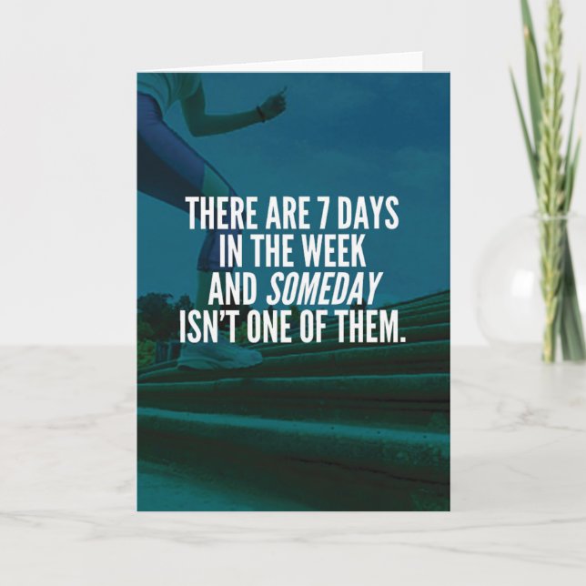 Running Exercise Motivational Words Card (Front)