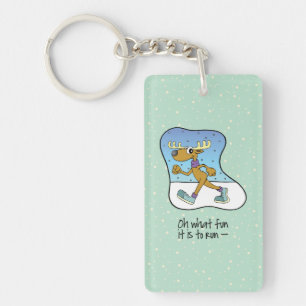 Running Exercise Reindeer Christmas Key Ring