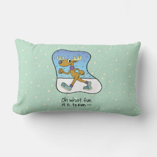 Running Exercise Reindeer Christmas Lumbar Cushion