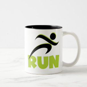 Running Fitness Run Green Two-Tone Coffee Mug
