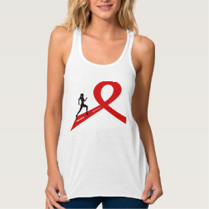 Running For a Cause - Woman in Red T-shirt Singlet