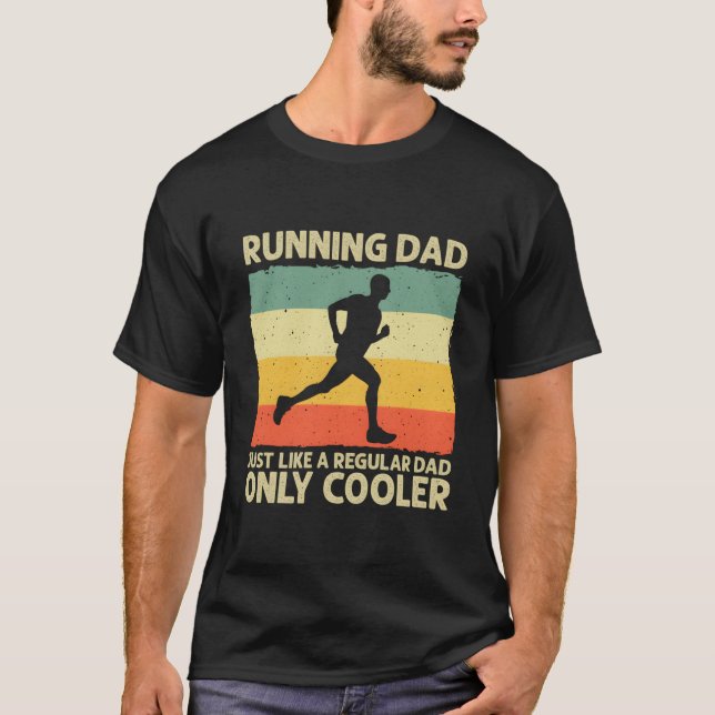 Running For Dad Marathon Runner Coach Marathoner T-Shirt (Front)