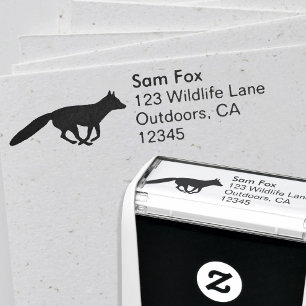 Running Fox Silhouette Return Address Self-inking Stamp