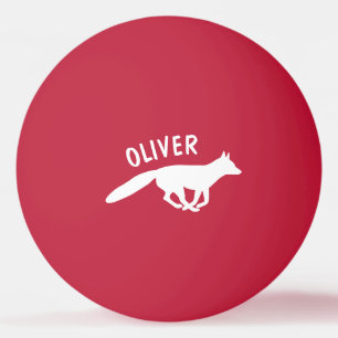 Running Fox Silhouette Wildlife Personalised Ping Pong Ball