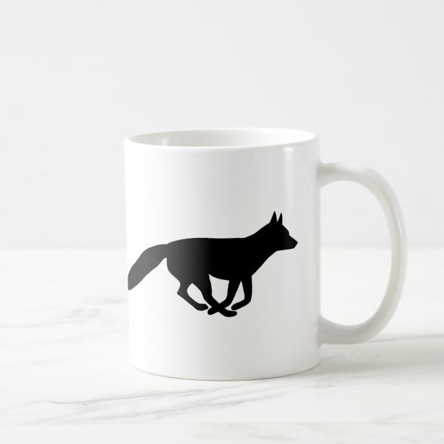Running Fox Silhouettes | Wild Animal Coffee Mug (Right)