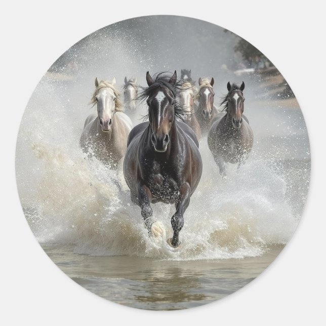 Running Free Classic Round Sticker (Front)