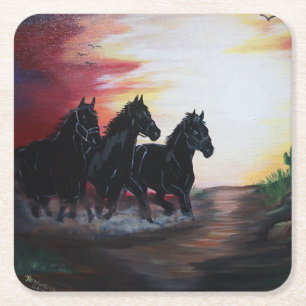 Running free square paper coaster