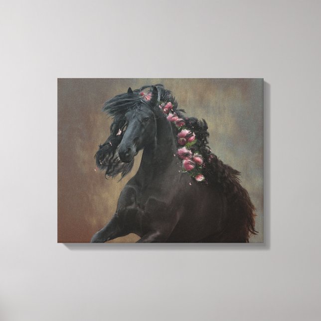 Running Friesian - Wrapped Canvas (Front)