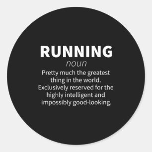 Running Funny Definition Funny 5k Marathon Runner  Classic Round Sticker