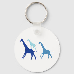Running Giraffe (Blue) Key Ring