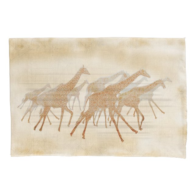 Running Giraffes ID141 Pillowcase (Front-Left)