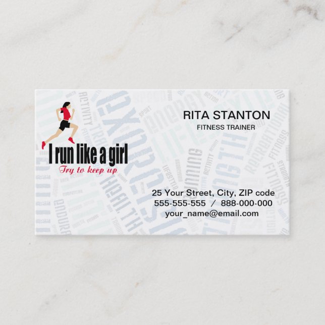 Running girl business card (Front)