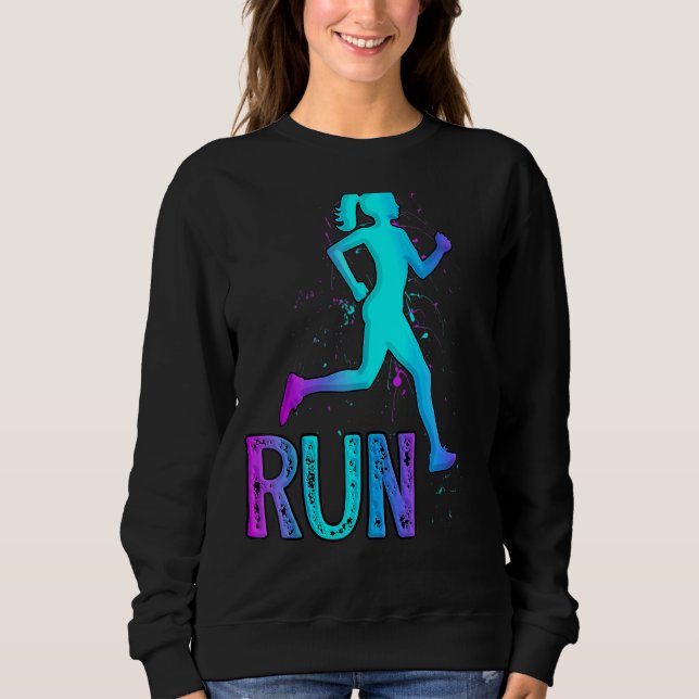 Running Girl For Runners Sport Sweatshirt (Front)
