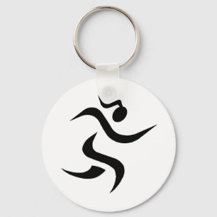 running Girl Keychain - White