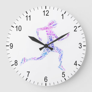 Running girl large clock