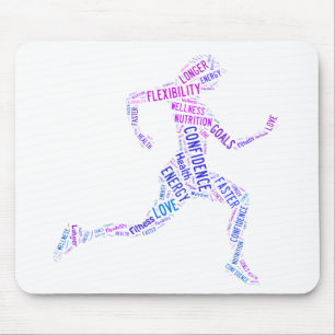 Running girl mouse pad