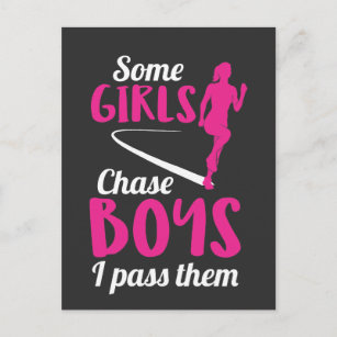 Running Girl Runner Marathon Woman Marathoner Postcard