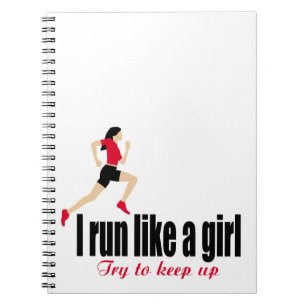 Running girl spiral notebook