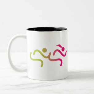 Running Girls Forever Two-Tone Coffee Mug