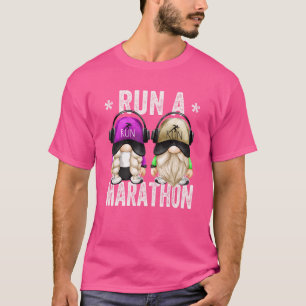 Running Gnomes For Runner Mum And Dad Run A Marath T-Shirt