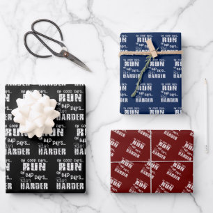 Running Good Days Run - Bad Days Run Harder Wrapping Paper Sheet