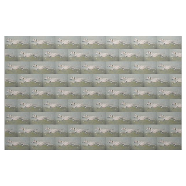 Running Greyhound Dog ArtFabric Fabric (Fat Quarter)