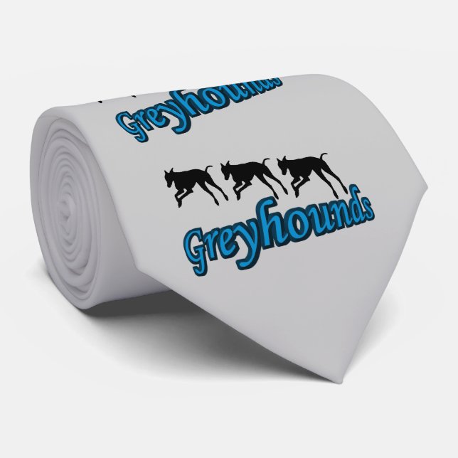 Running Greyhound Silhouettes Tie (Rolled)