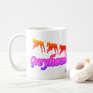 Running Greyhounds Rainbow Personalized Coffee Mug