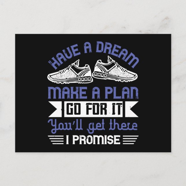 Running - Have a dream make a plan Postcard (Front)