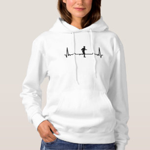 Running Heartbeat Line Funny Runner Gifts Hoodie