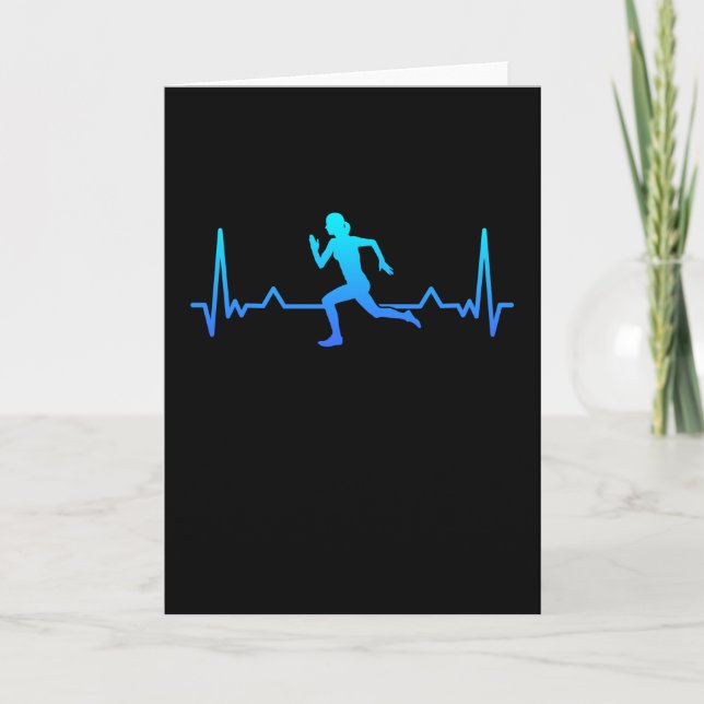 Running Heartbeat Line Mum Runner Gift Card (Front)
