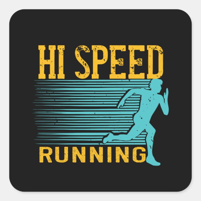 Running - Hi Speed Running Square Sticker (Front)