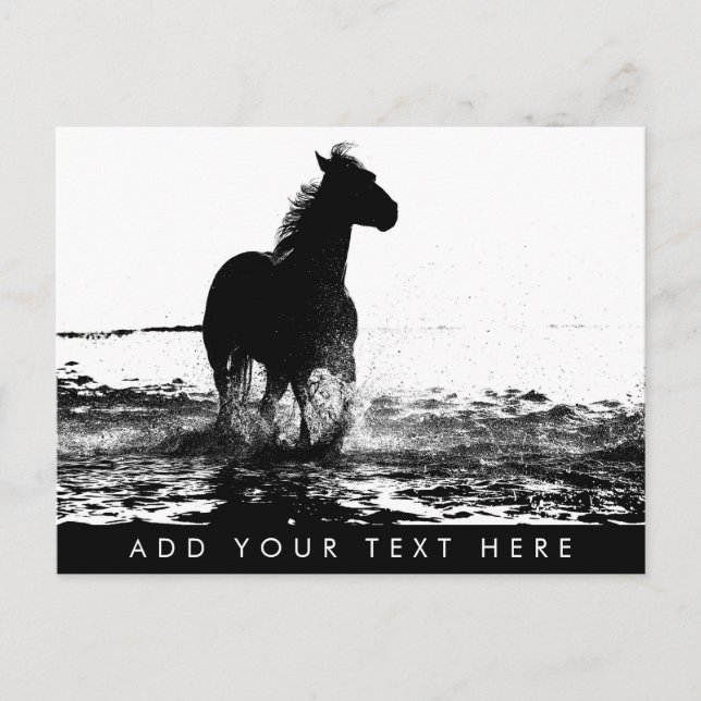 Running Horse Animal Template Customer Postcard (Front)