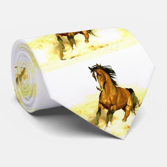 Running Horse Artwork Tie (Rolled)
