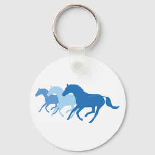 Running Horse (Blue) Key Ring