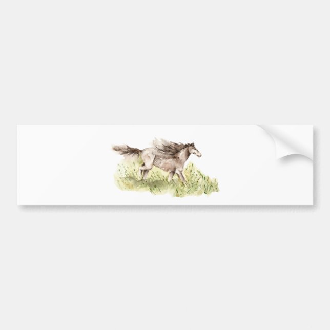 Running Horse Bumper Sticker (Front)