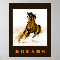Running Horse Dreams Motivational Artwork