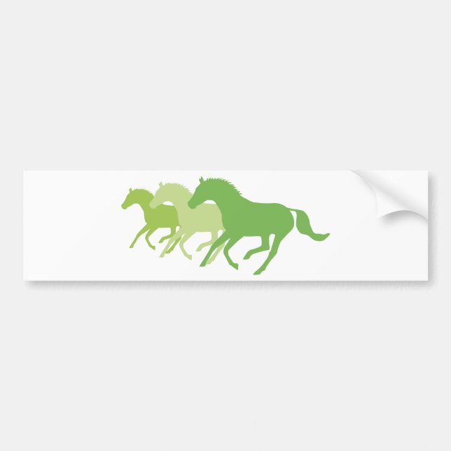 Running Horse (Green) Bumper Sticker (Front)