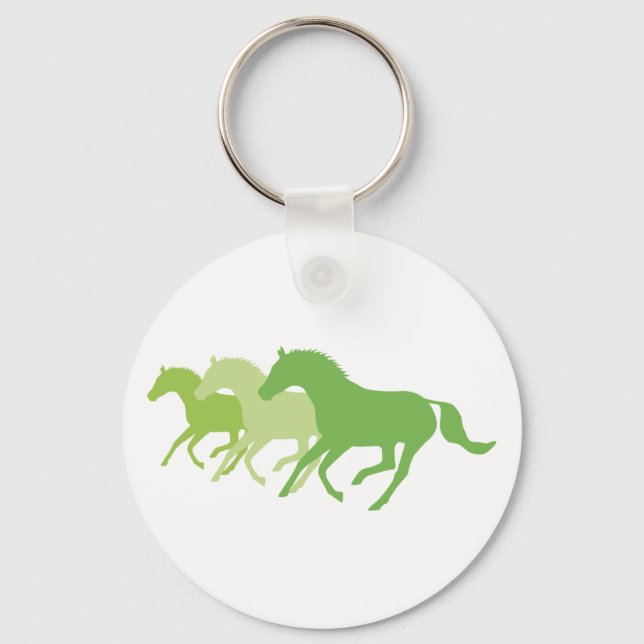 Running Horse (Green) Key Ring (Front)