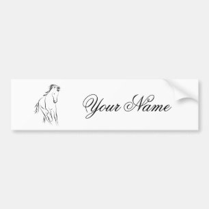 Running horse in black colour bumper sticker