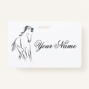 Running horse in black colour ID badge