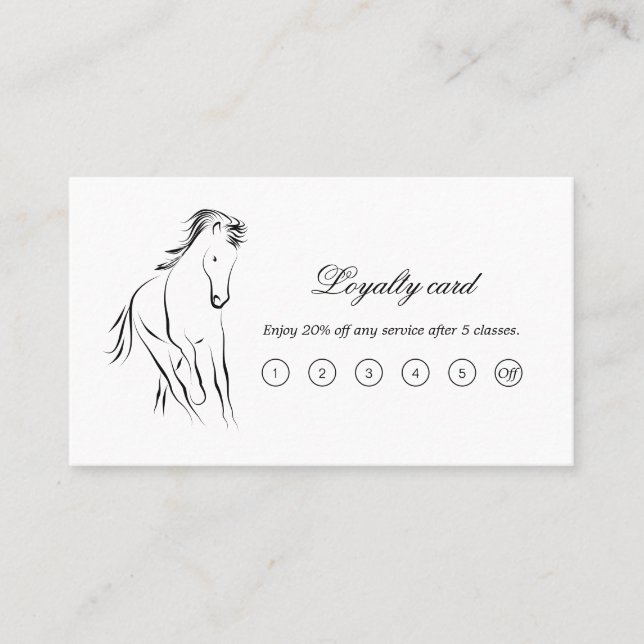 Running horse in black colour loyalty card (Front)