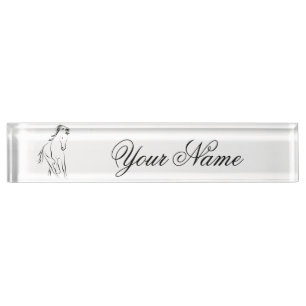 Running horse in black colour nameplate