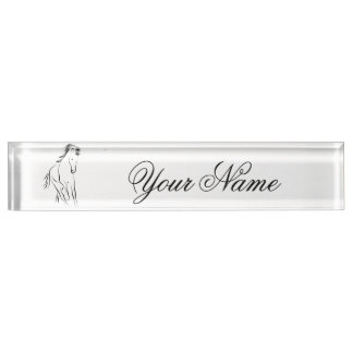 Running horse in black colour nameplate