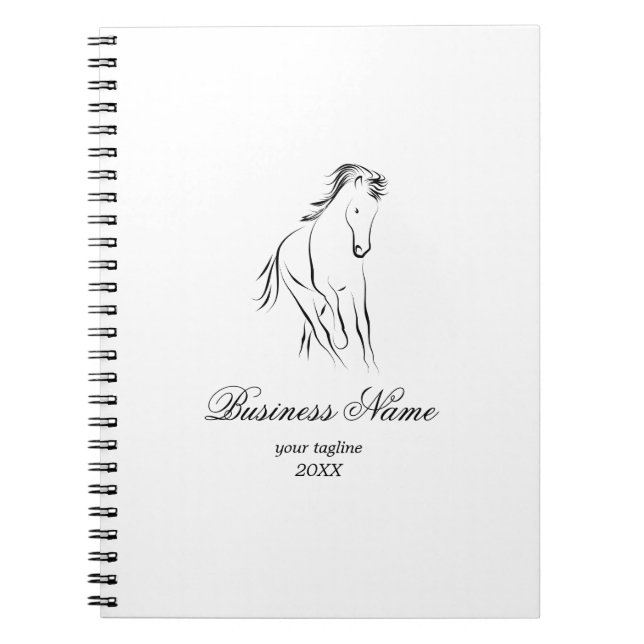 Running horse in black colour notebook (Front)