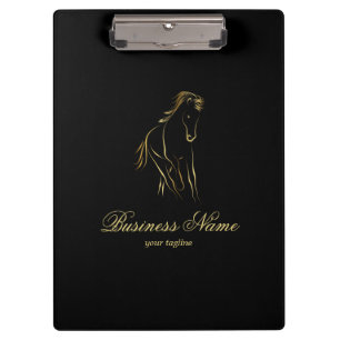 Running horse in gold colour clipboard