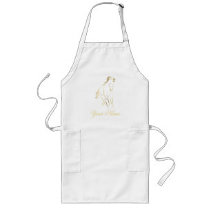 Running horse in gold colour long apron