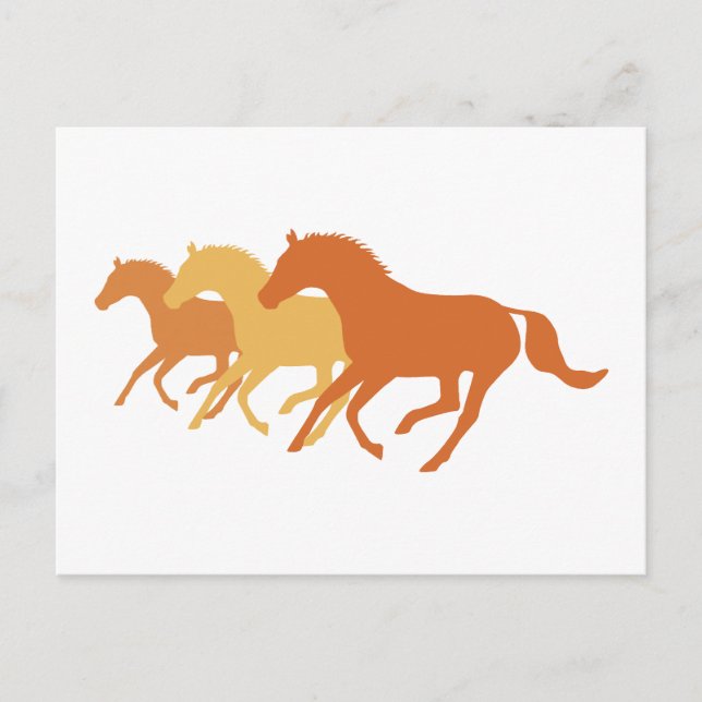 Running Horse (Orange) Postcard (Front)