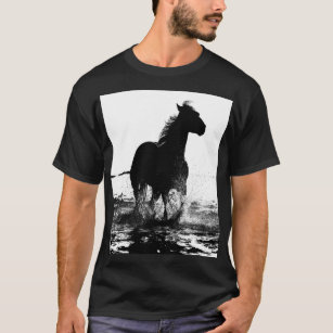 Running Horse Pop Art Template Custom Modern T-Shirt